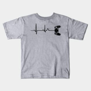 Gamer Heartbeat // Black Kids T-Shirt